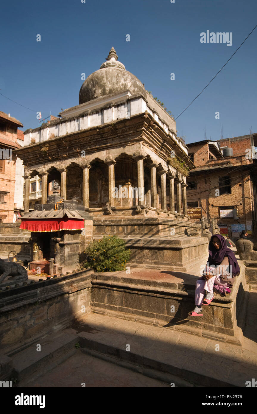 Il Nepal, Kathmandu, Patan Durbar Square, Rada Krishna tempio indù Foto Stock