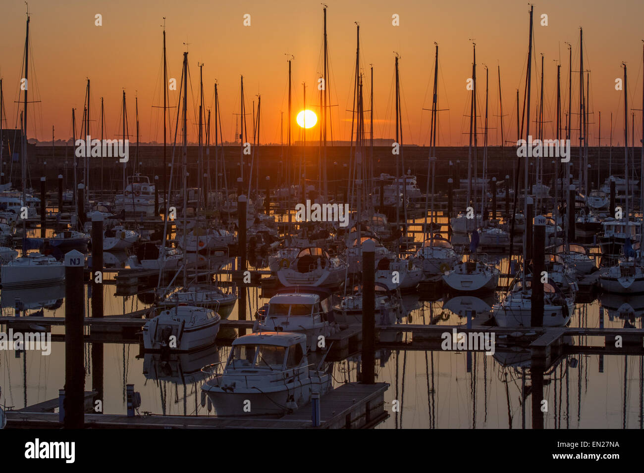 Marina al tramonto Foto Stock