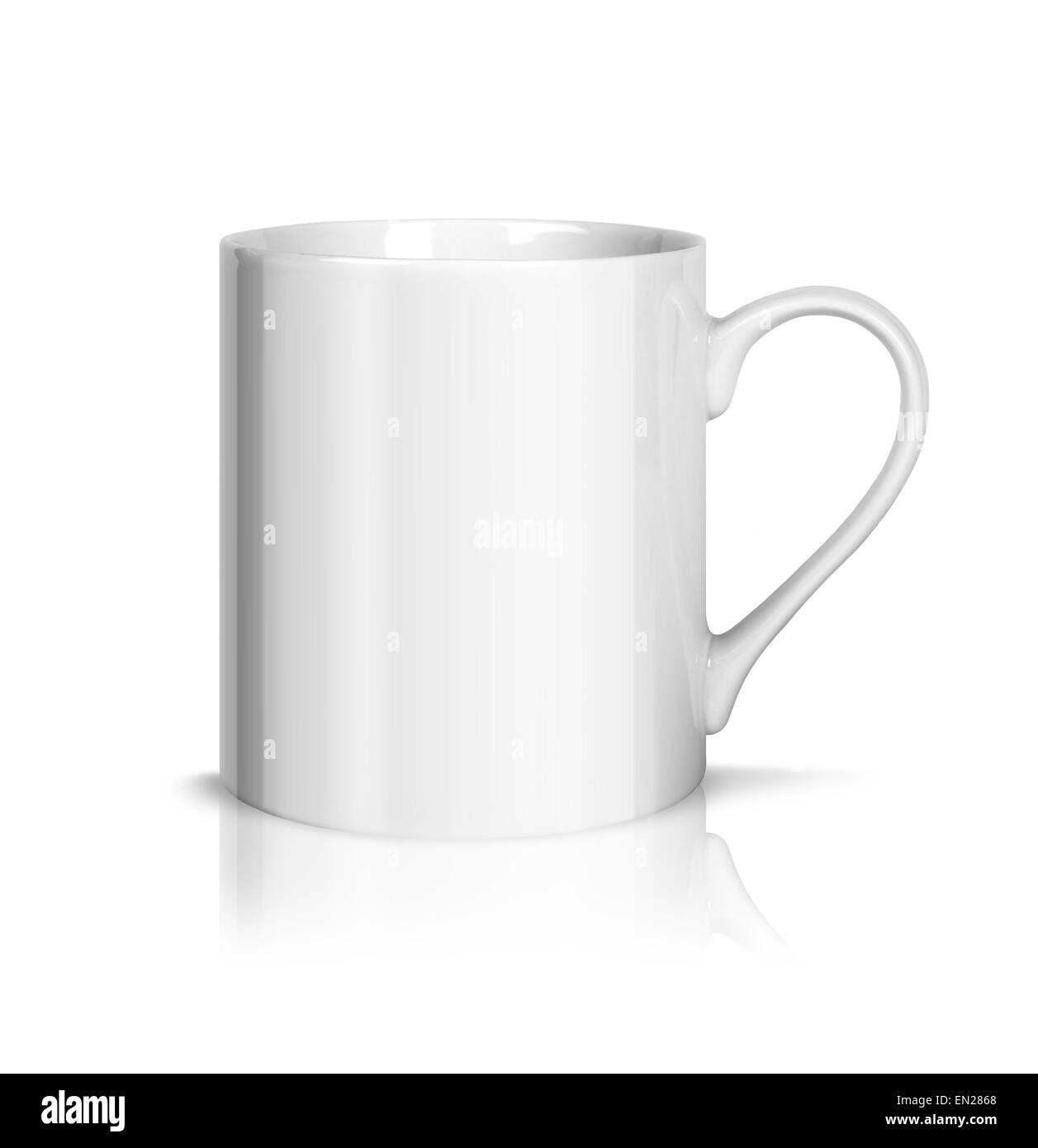 Porcellana Bianca tazza isolata su sfondo bianco Foto Stock