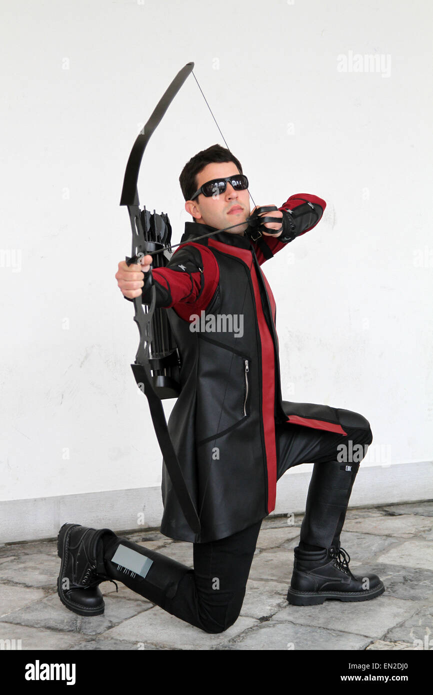 Udine, Italia. Il 26 aprile 2015. Caratteri Cosplay pone per le telecamere durante 6Th Estremo Oriente Cosplay Contest domenica 26 aprile 2015 a Udine. Credito: Andrea Spinelli/Alamy Live News Foto Stock