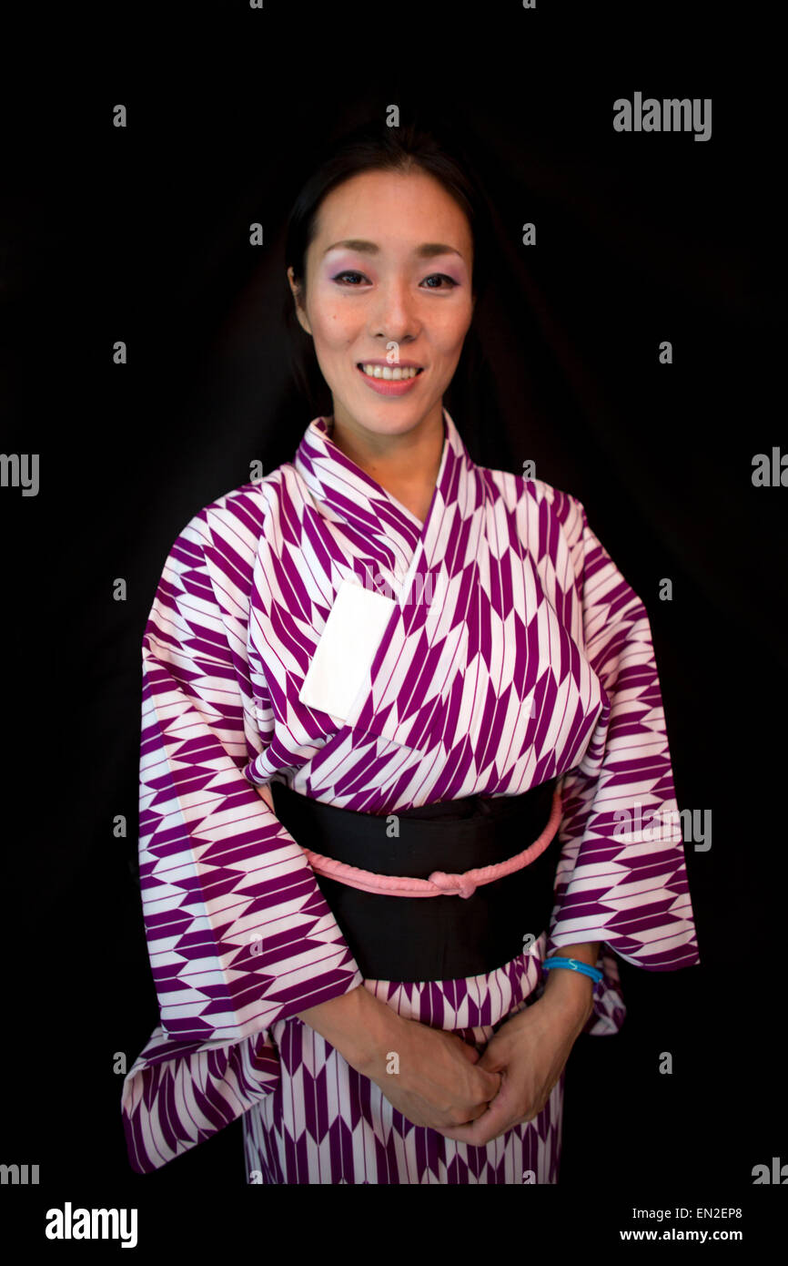 Kimono tradizionali in Giappone Foto Stock