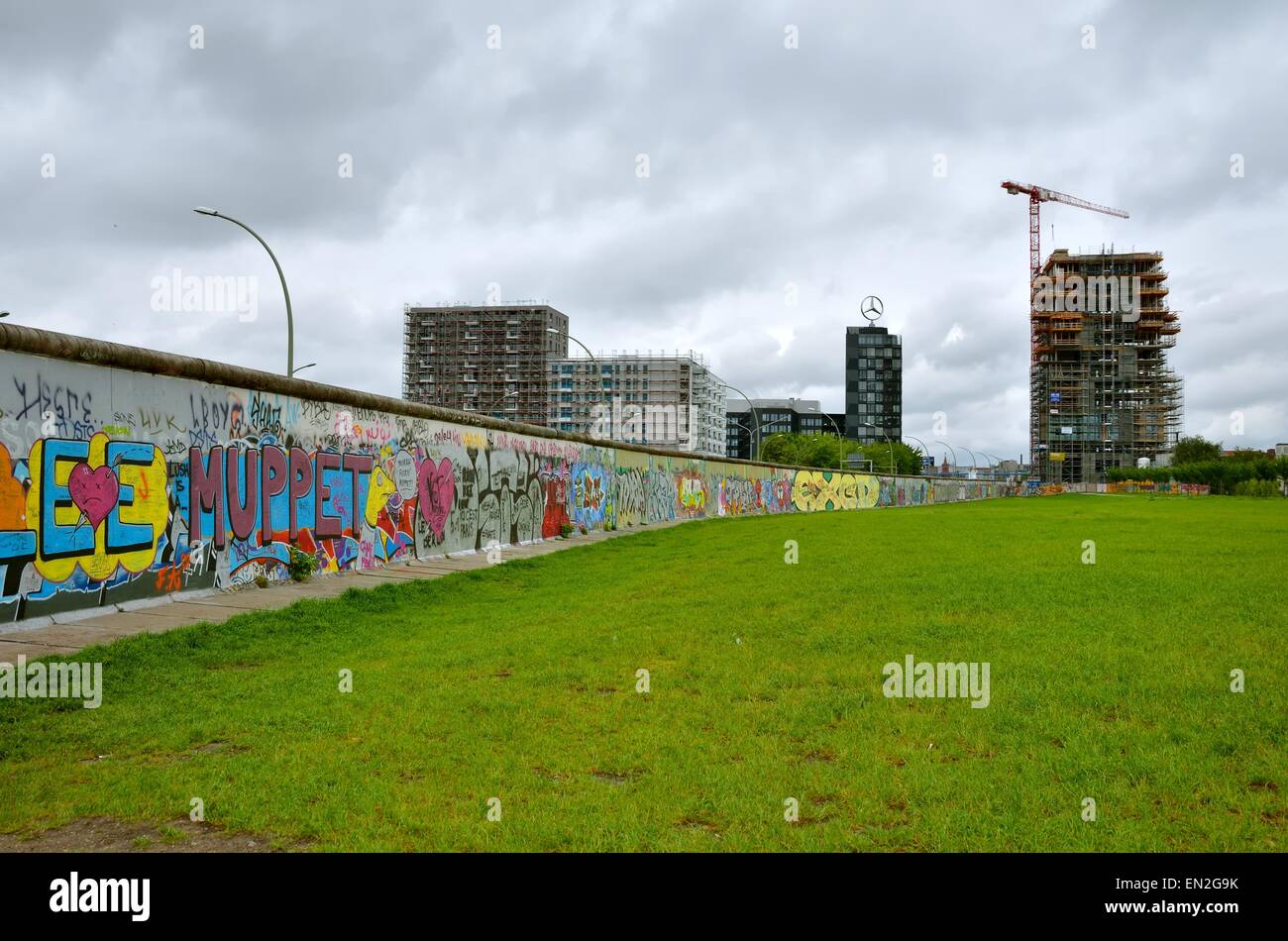 Il muro di Berlino (Berliner Mauer) in Germania. Foto Stock