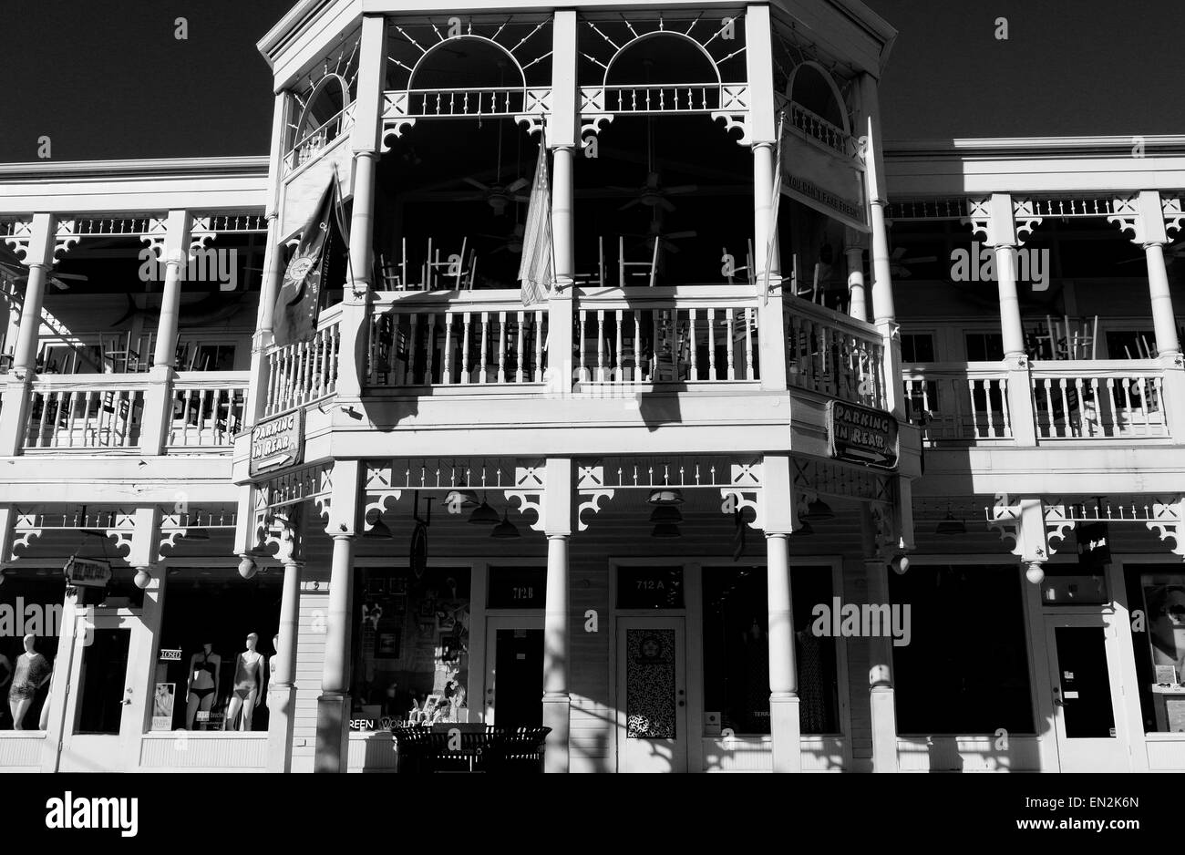 Negozi lungo Duval Street, Key West Foto Stock