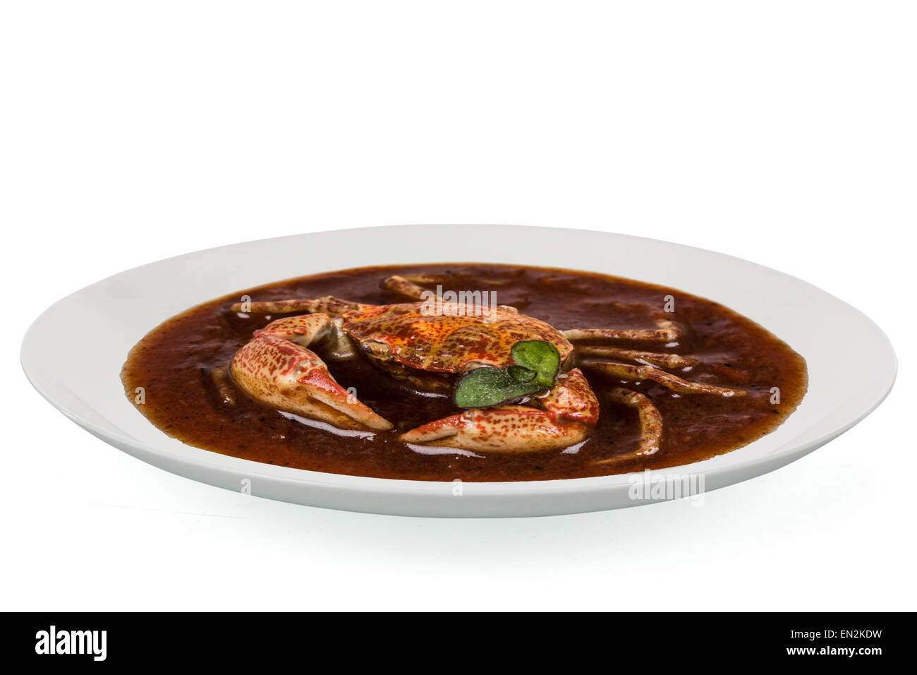 Il granchio cotto, isolato su sfondo bianco Foto Stock