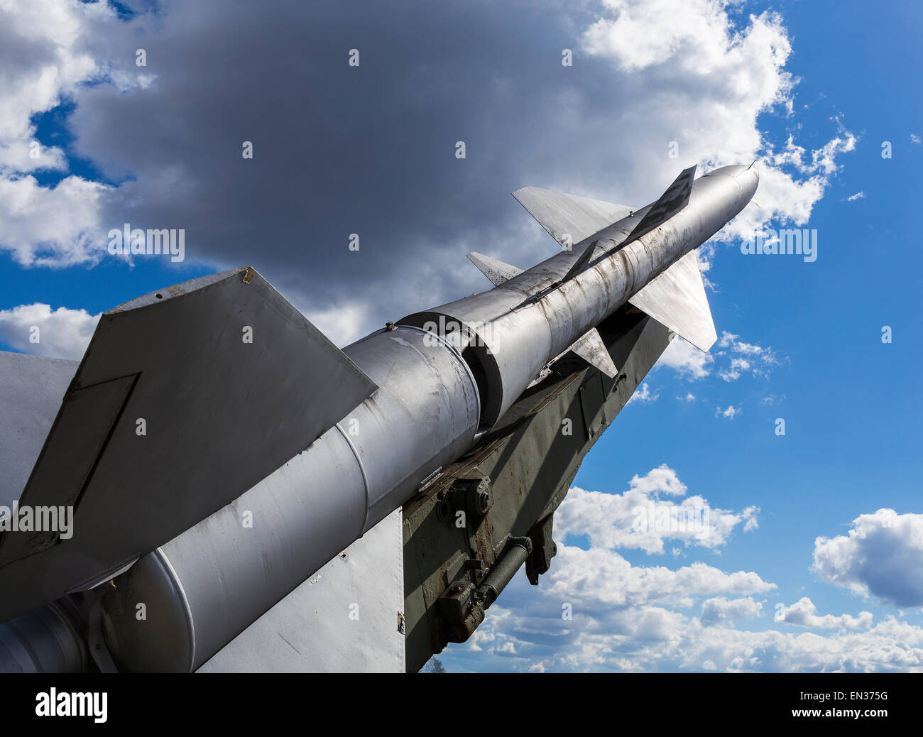 Vecchio rocket sul sito del Museo di Storia Militare, Berlino Gatow airfield, Berlino, Germania Foto Stock