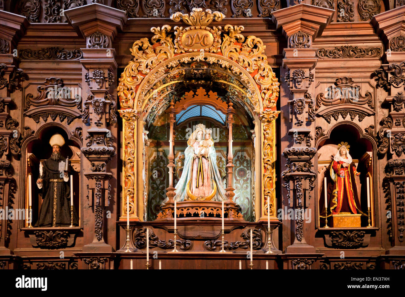 Altare, ex monastero chiesa di San Agustin, La Orotava, Tenerife, Isole Canarie, Spagna Foto Stock