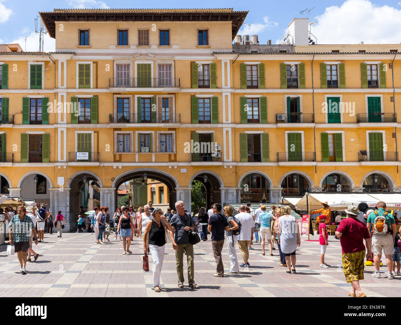 Placa Major, la piazza centrale nel centro storico di Palma de Mallorca, Maiorca, isole Baleari, Spagna Foto Stock