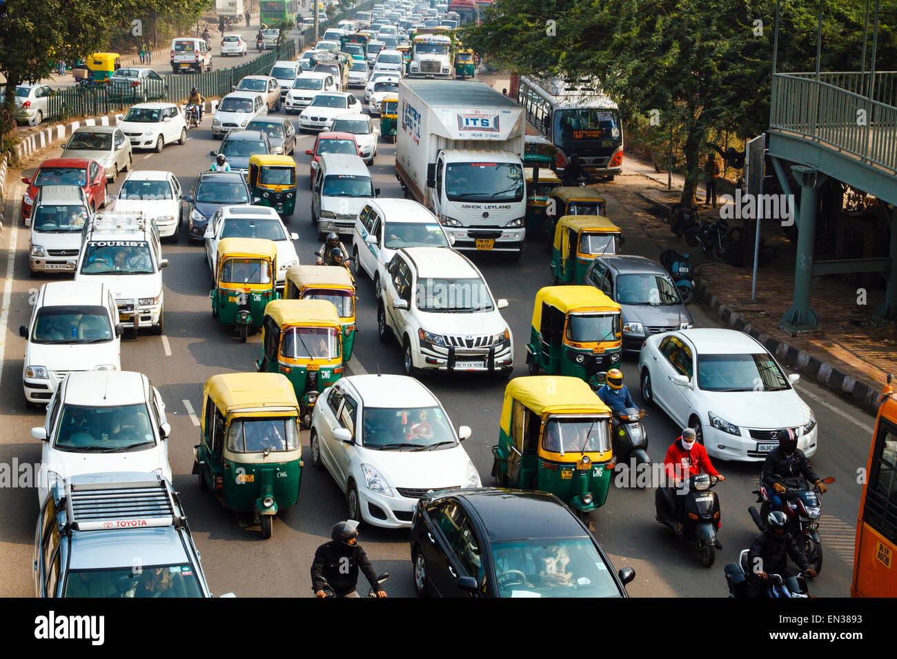 La congestione, New Delhi, Delhi, India Foto Stock