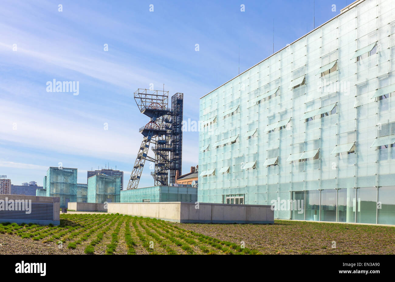 Architettura moderna del museo di Slesia a Katowice, Polonia Foto Stock