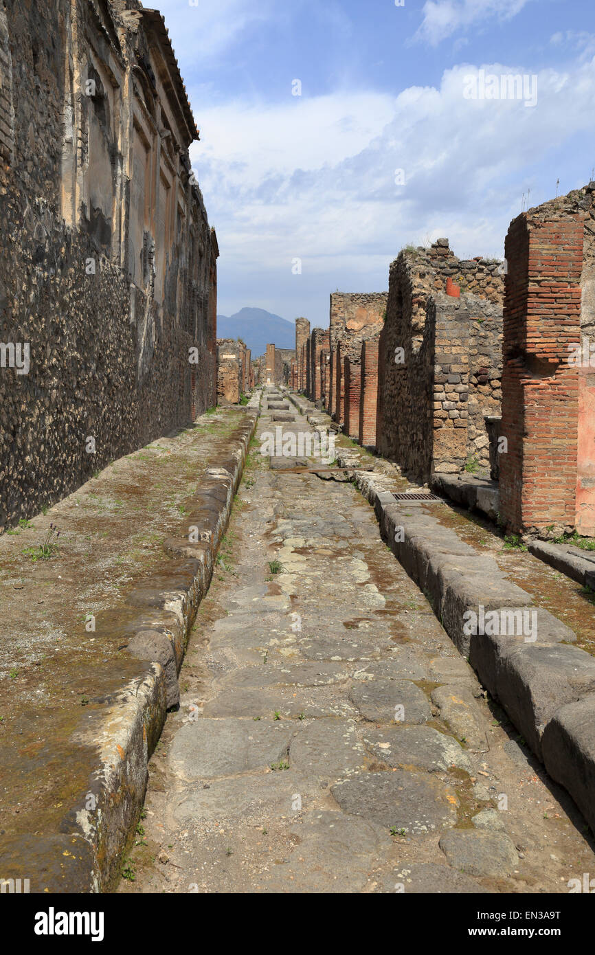 Strada stretta, Pompei, Italia. Foto Stock