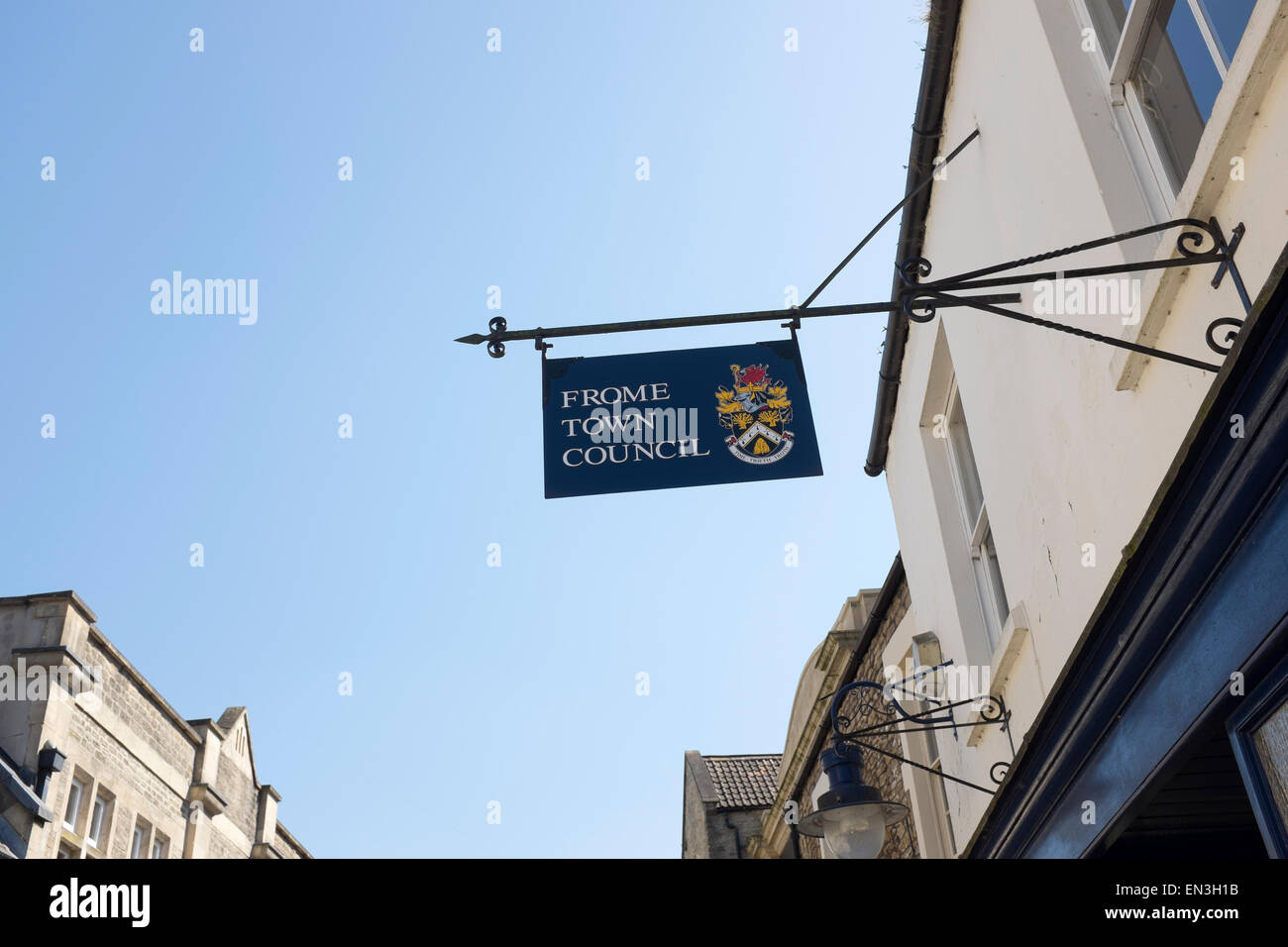 Frome città segno del Consiglio Foto Stock