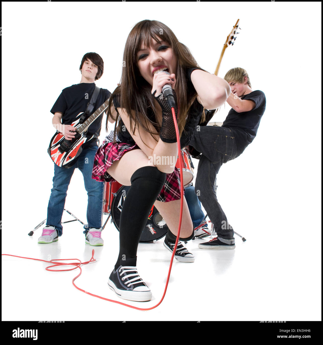 Teenage rock band Foto Stock