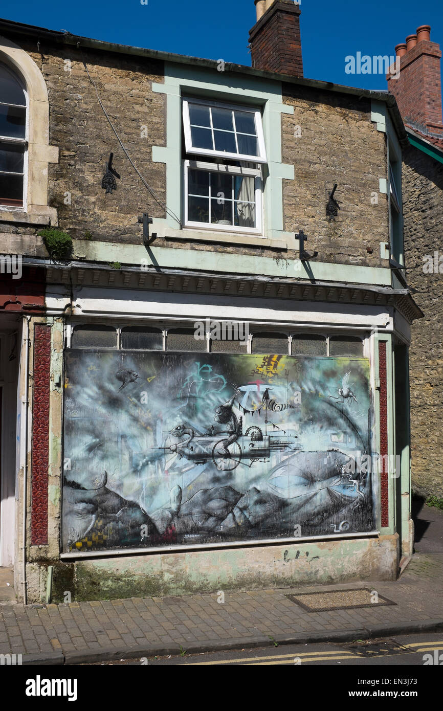 Urban Street Art Graffiti St Catherines Hill Frome Somerset Foto Stock