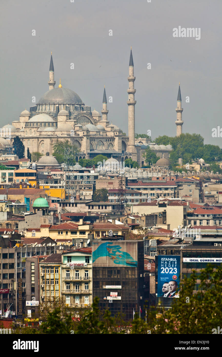 Turchia, Istanbul, Cityscape con la Moschea Blu Foto Stock