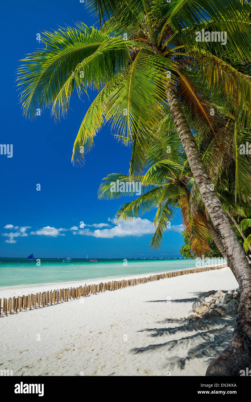 Spiaggia tropicale vicino alla stazione 2 in boracay filippine Foto Stock