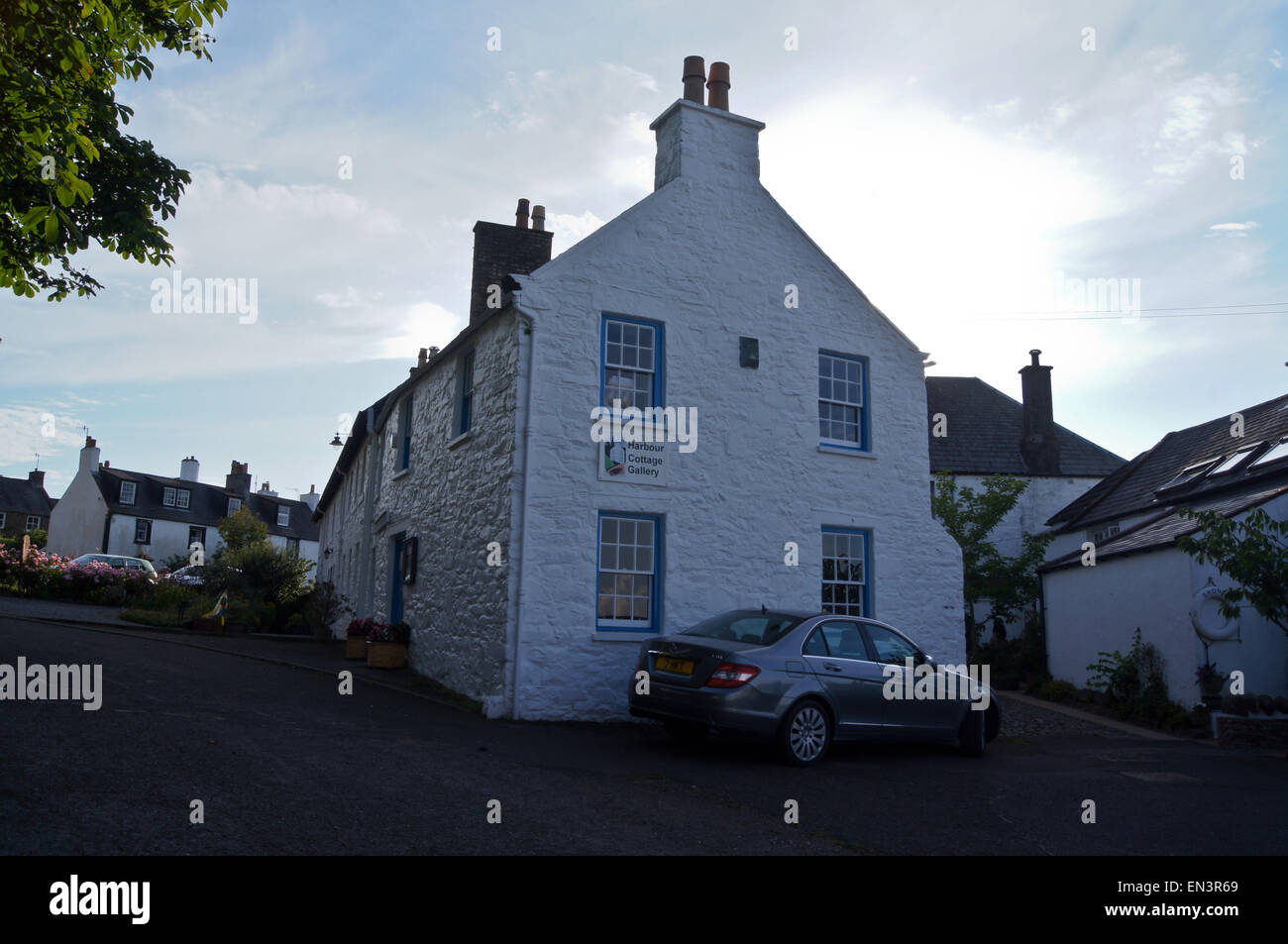 Harbour Cottage gallery, il castello di banca, Kirkcudbright, Dumfries and Galloway, Scozia " uomo di vimini' (1973) location del film Foto Stock