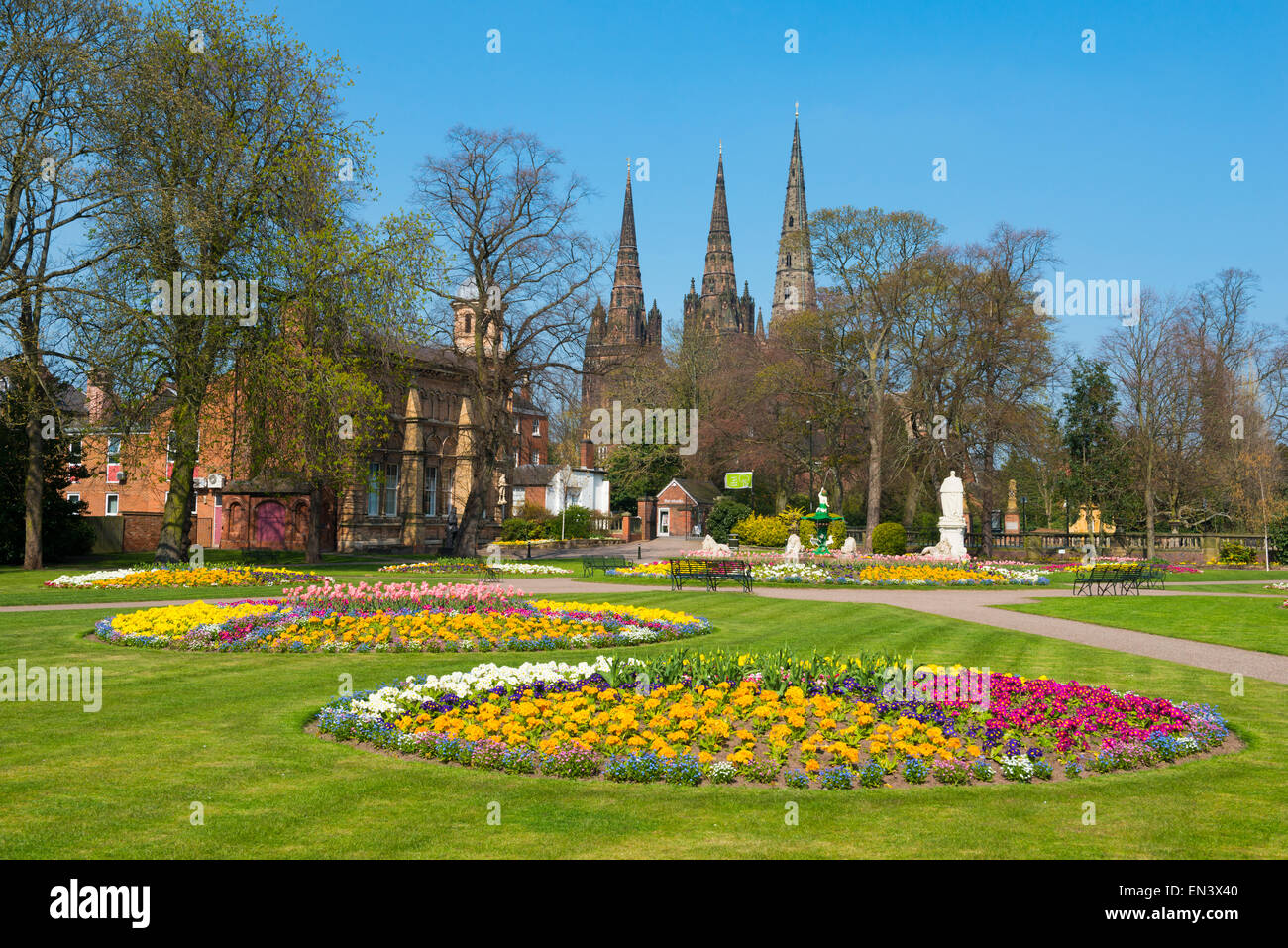 Primavera nel Parco di Beacon, Lichfield, Staffordshire, Inghilterra. Foto Stock