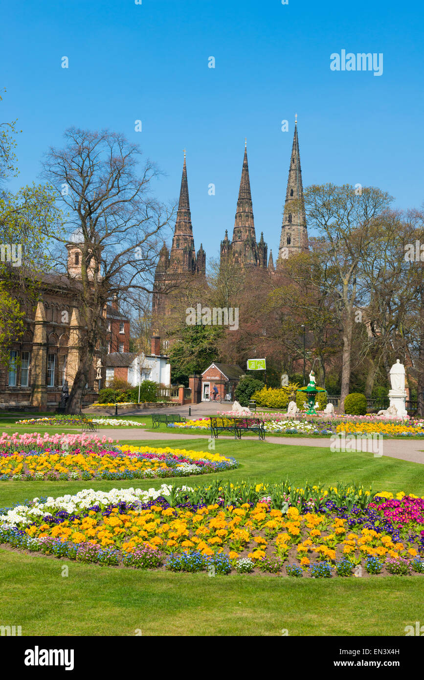 Primavera nel Parco di Beacon, Lichfield, Staffordshire, Inghilterra. Foto Stock