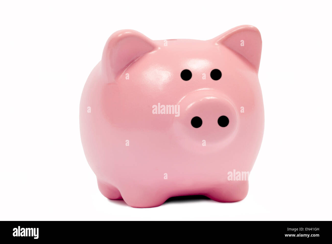 Piccola rosa salvadanaio guardare avanti Foto Stock