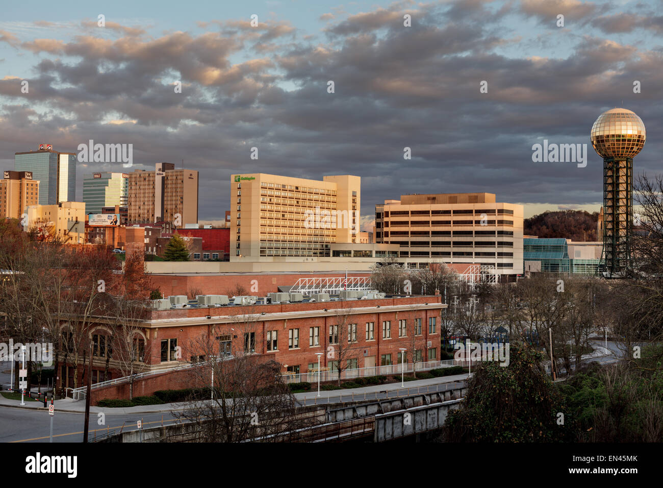 Skyline della città di Knoxville, Tennessee. Foto Stock