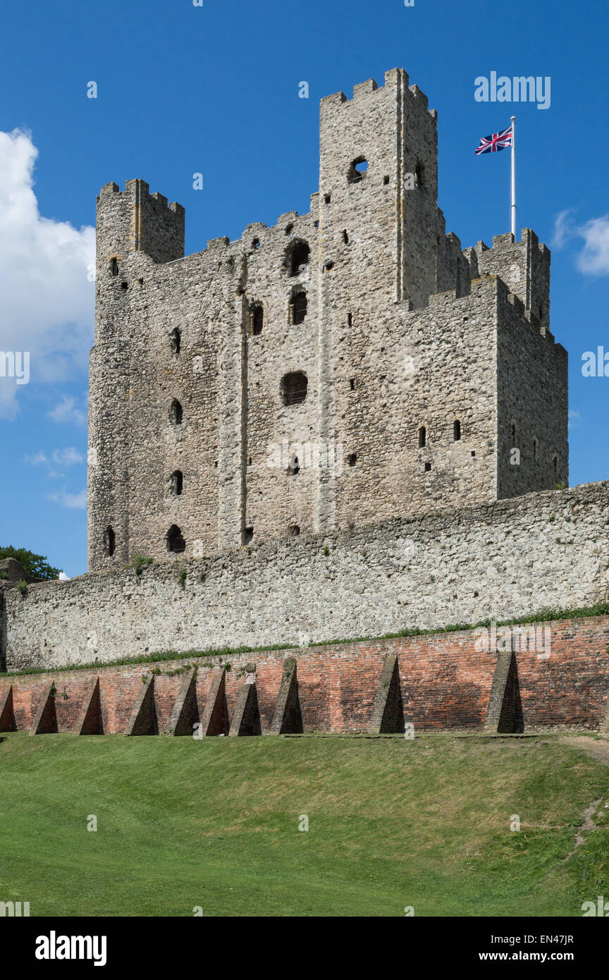 Rochester Castle, Kent, England, Regno Unito Foto Stock