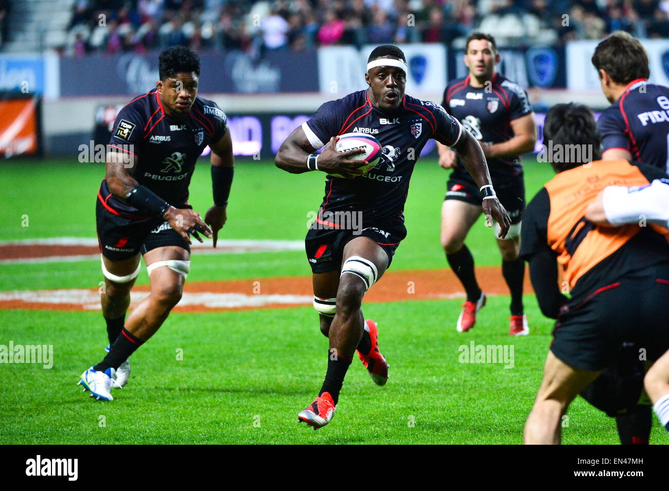 Yannick NYANGA - 24.04.2015 - Stade Francais/Stade Toulousain - 23eme journee de Top 14.Photo : Dave inverno/Icona Sport Foto Stock