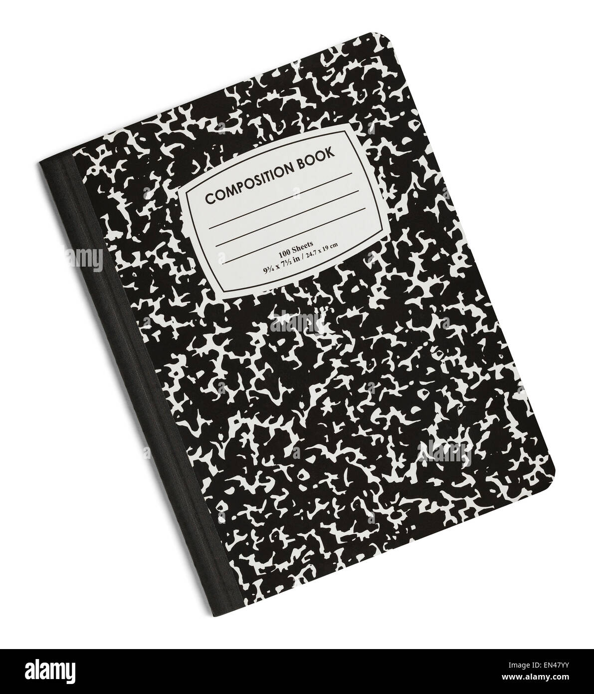 Scuola Notebook con copia spazio isolato su uno sfondo bianco. Foto Stock