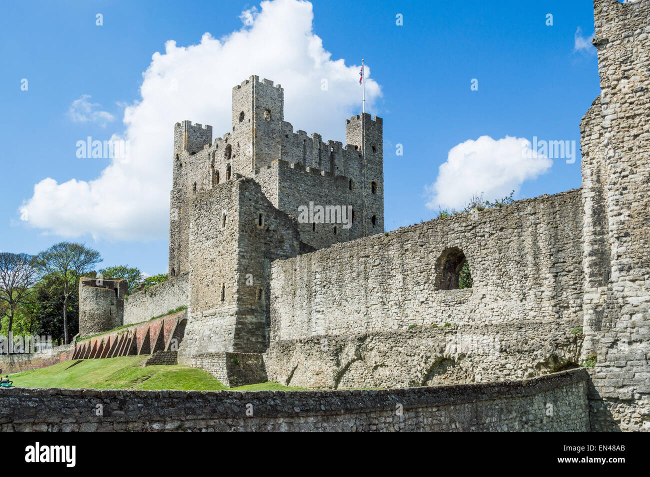 Rochester Castle, Kent, England, Regno Unito Foto Stock