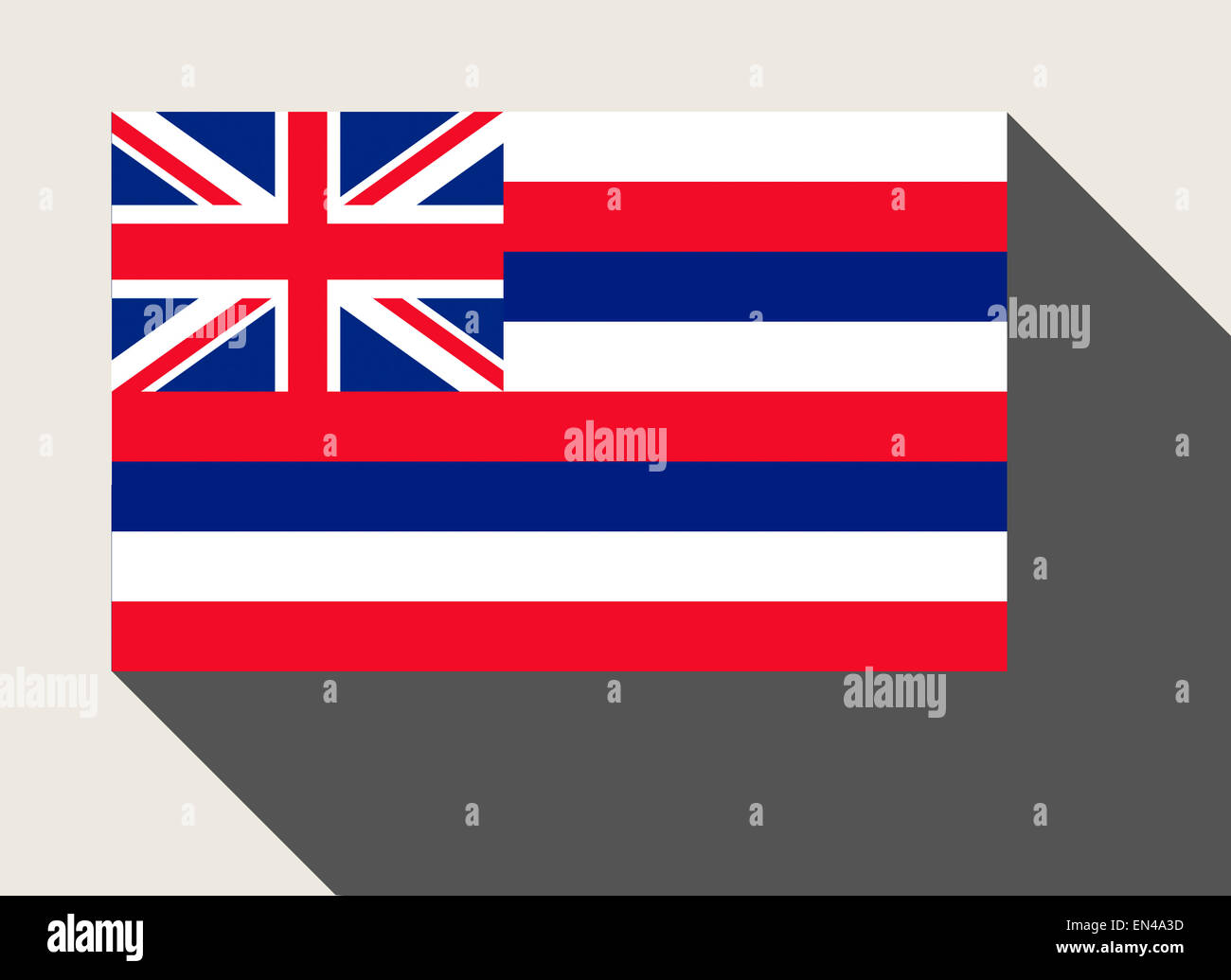 Stato americano delle Hawaii bandiera in flat web design di stile. Foto Stock