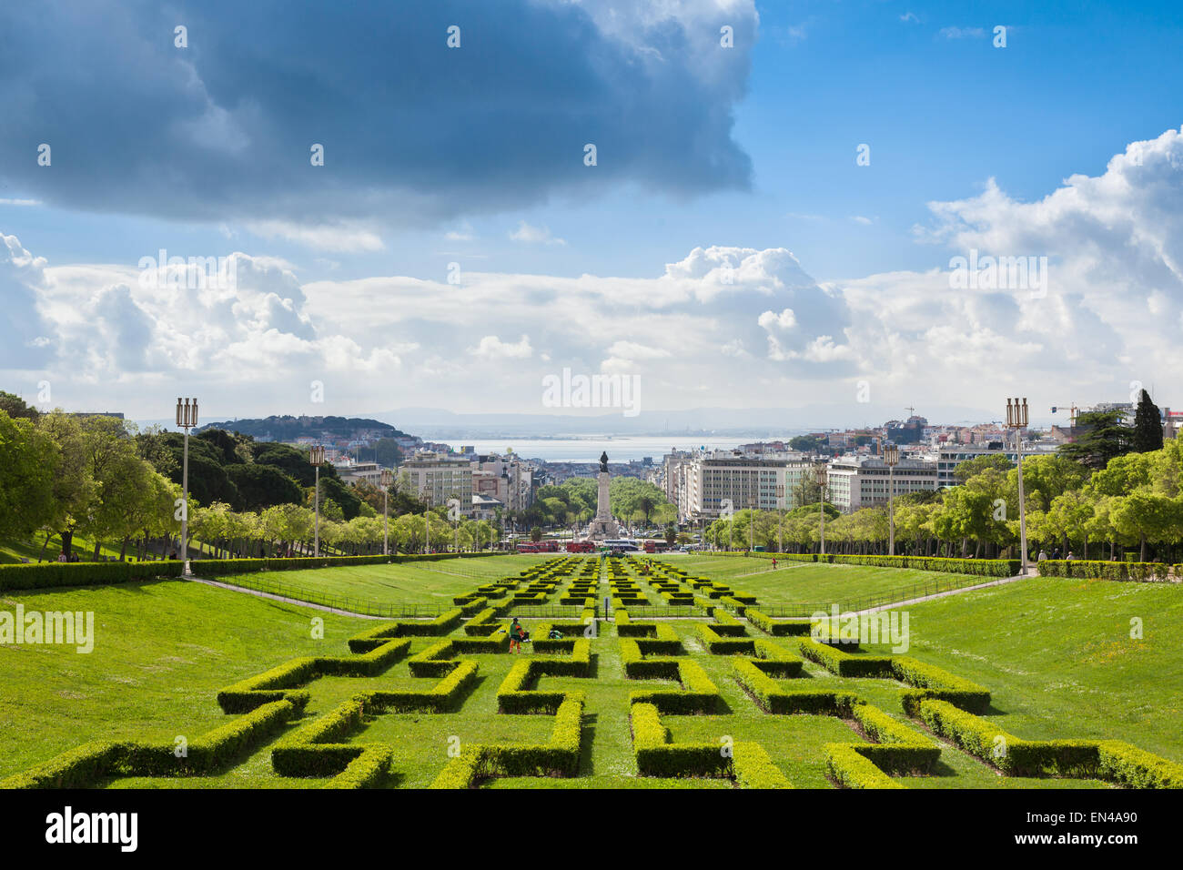 Edward VII park a Lisbona, Portogallo Foto Stock