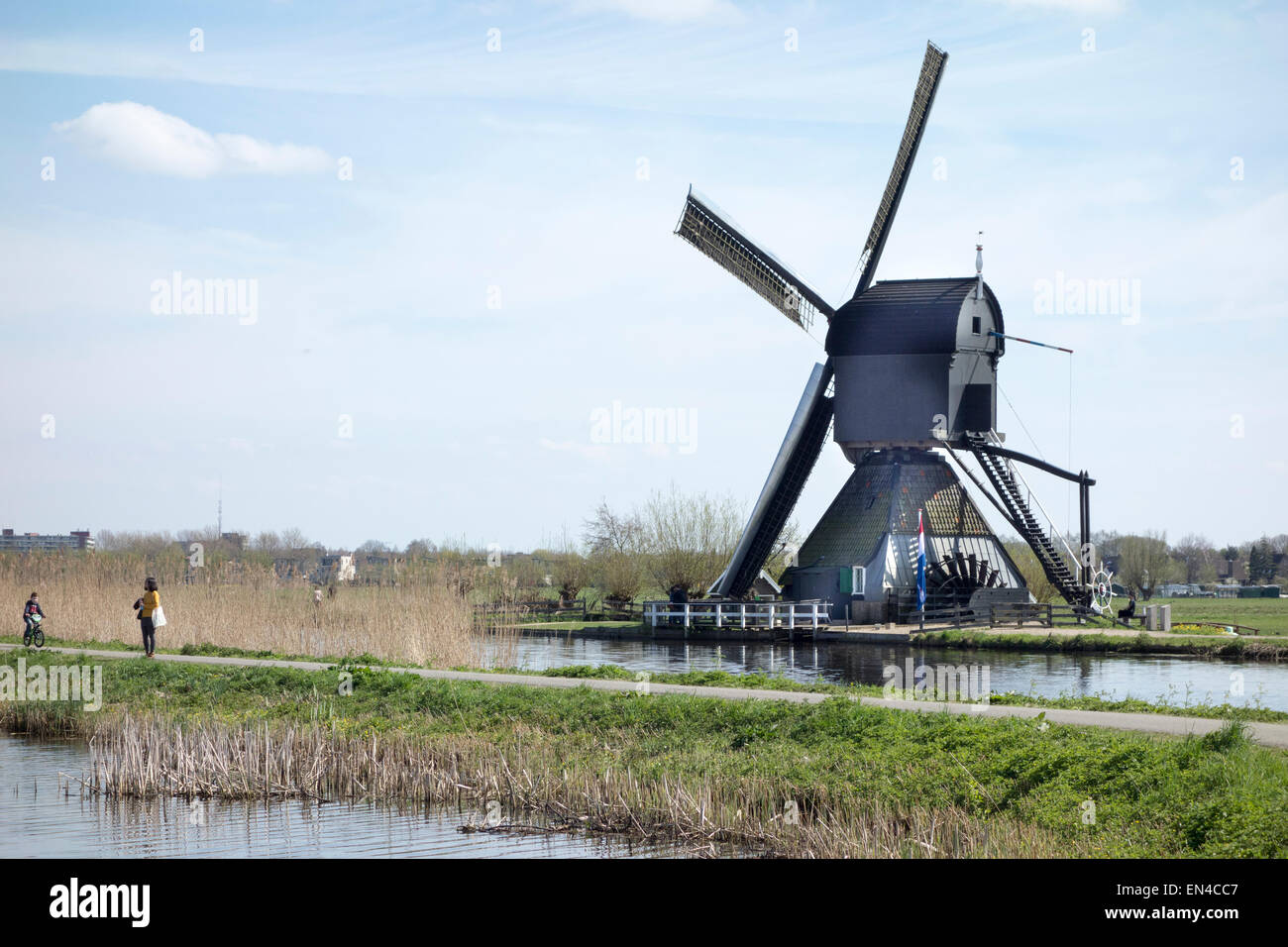 Sito del Patrimonio mondiale di mulini a vento a Kinderdijk, Olanda Foto Stock