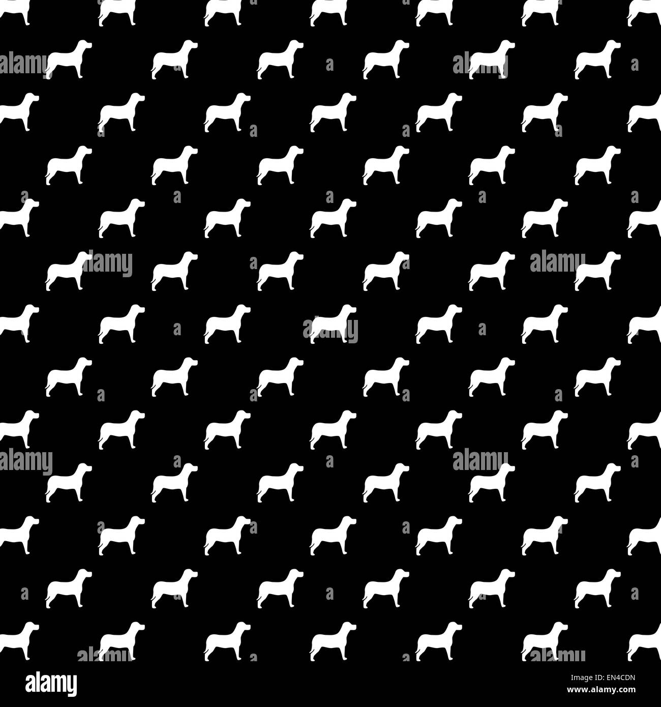 Bianco e Nero cane cani a pois Pattern di sfondo Texture Foto Stock