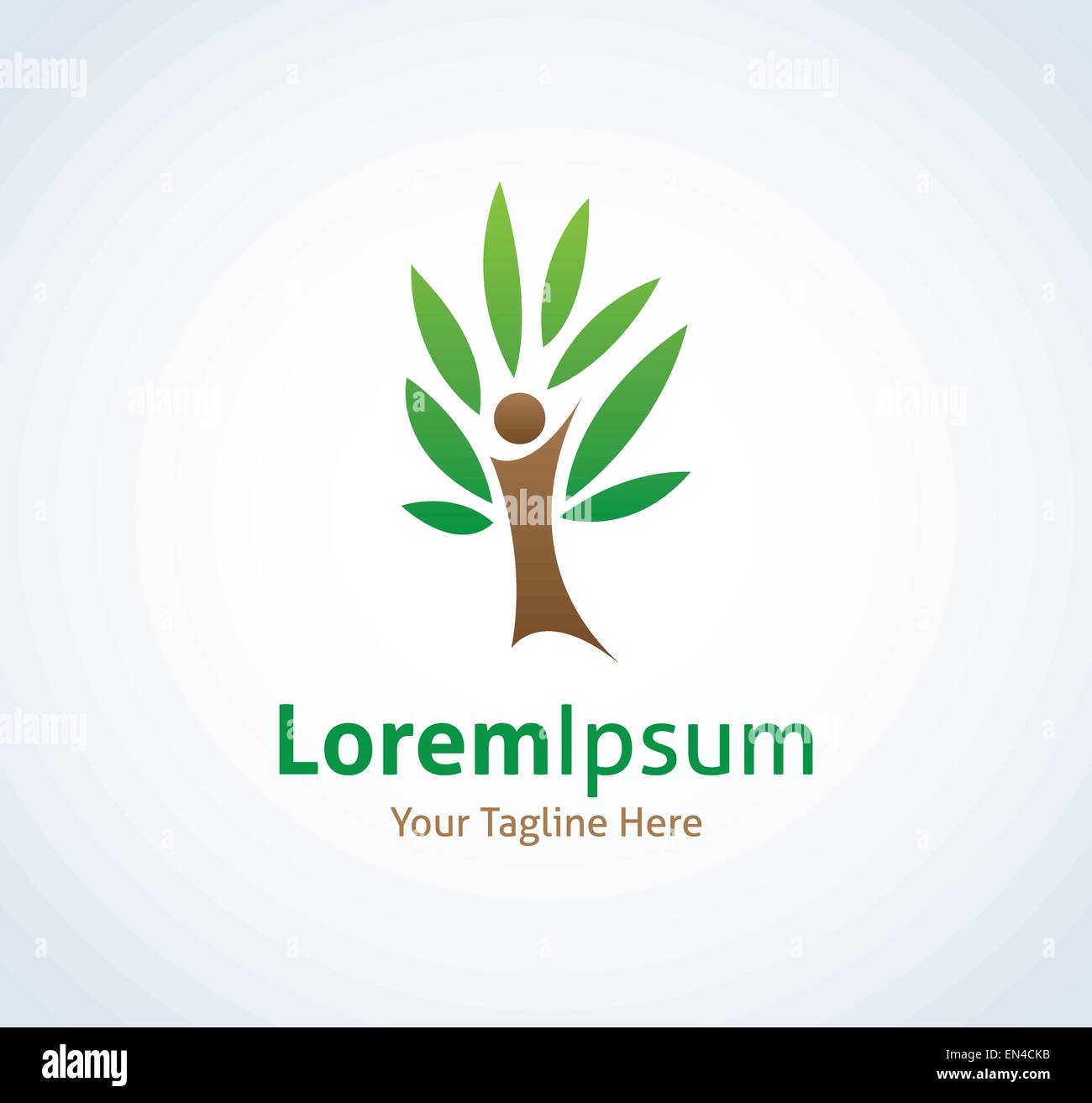 Ho albero verde bosco di protezione vettore icona logo Illustrazione Vettoriale