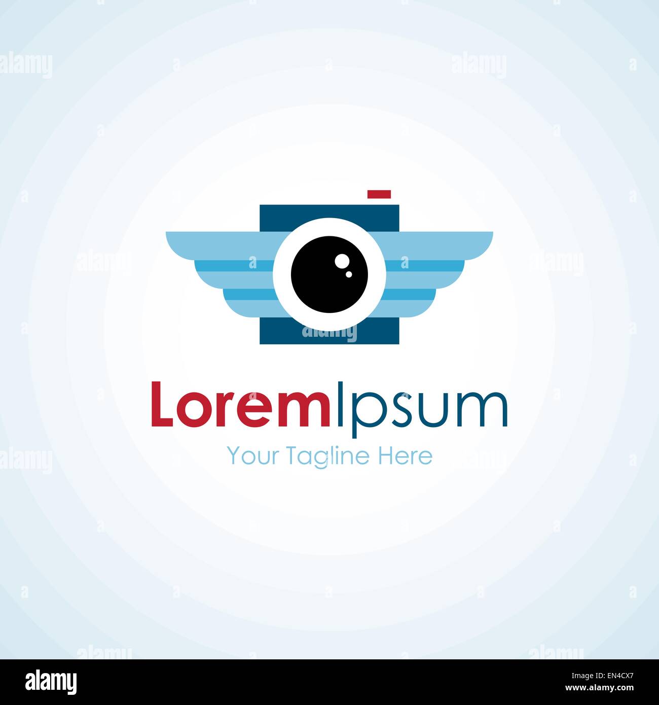 Fotocamera su un fly ali icona elementi semplici logo Illustrazione Vettoriale