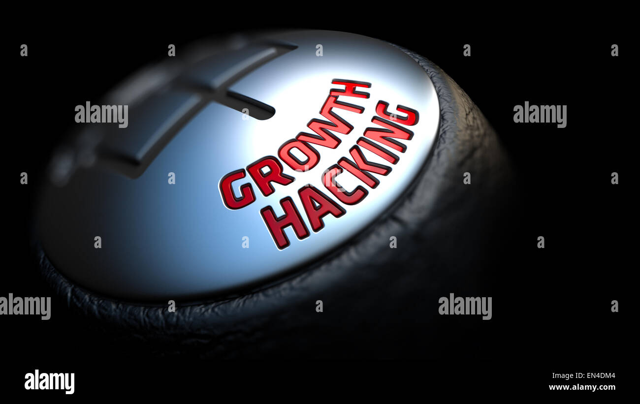 Hacking di crescita. Manopola del cambio. Concetto di influenza. Foto Stock