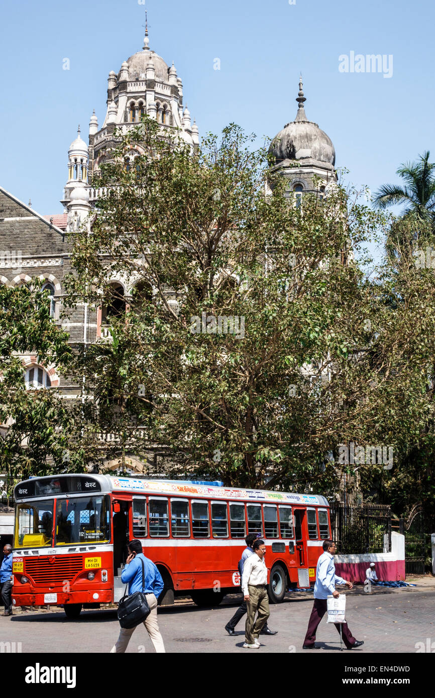 Mumbai India, Indian Asian, Churchgate, Veer Nariman Road, BEST bus, pullman, trasporti pubblici, Western Railway Headquarters, visitatori viaggio tou Foto Stock
