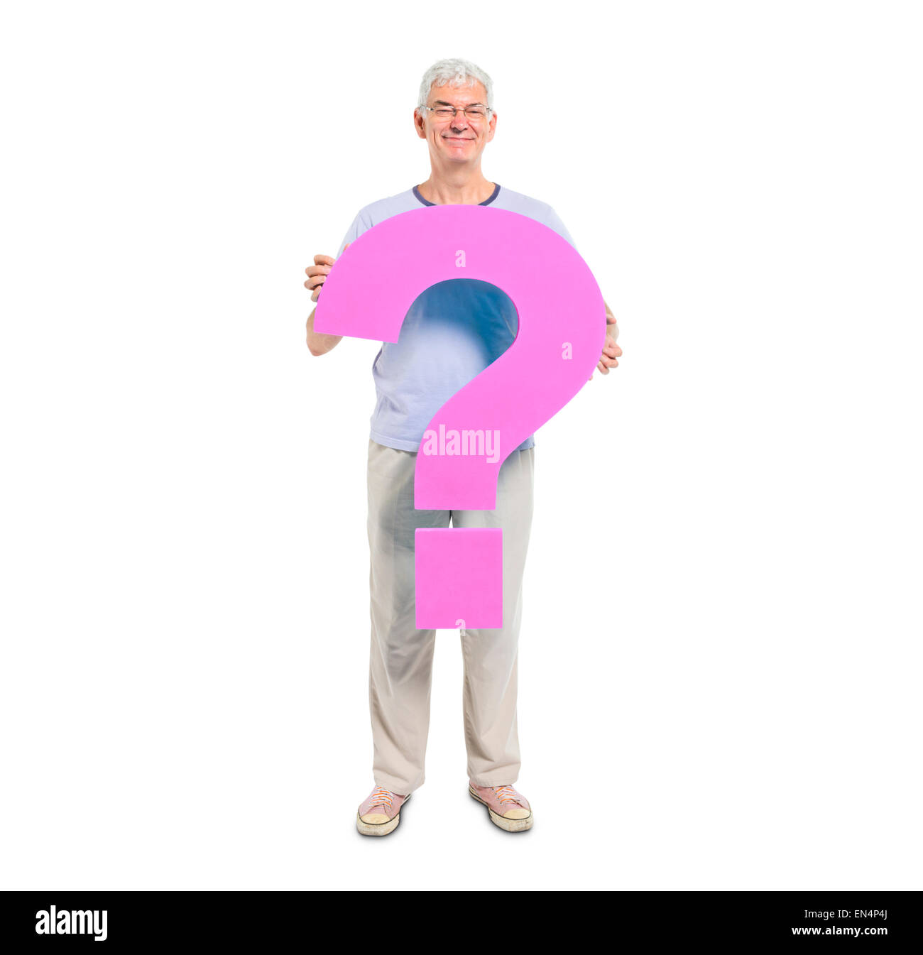 Adulto Azienda punto interrogativo Foto Stock