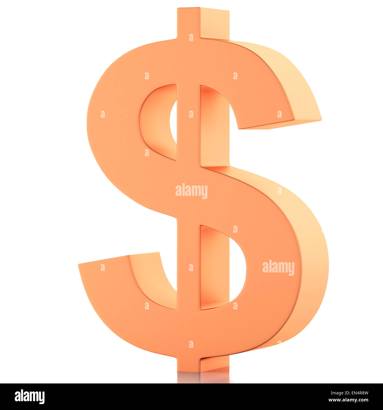 3D renderer illustrazione. Segno di dollaro isolato su sfondo bianco Foto Stock