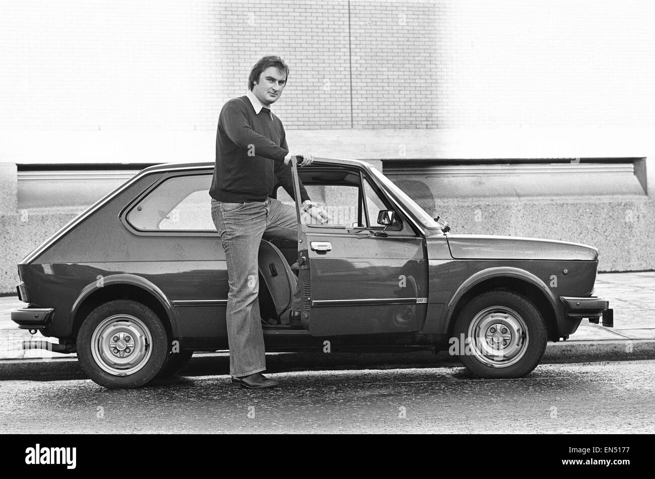 Fiat 127 il primo premio della sveglia Win-A-auto della concorrenza circa 1973 Foto Stock