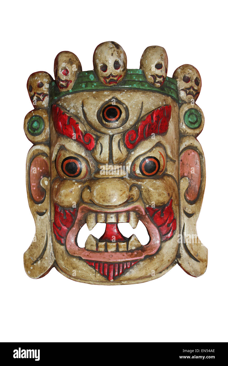 Il Tibetano Mahakala maschera cranio Foto Stock