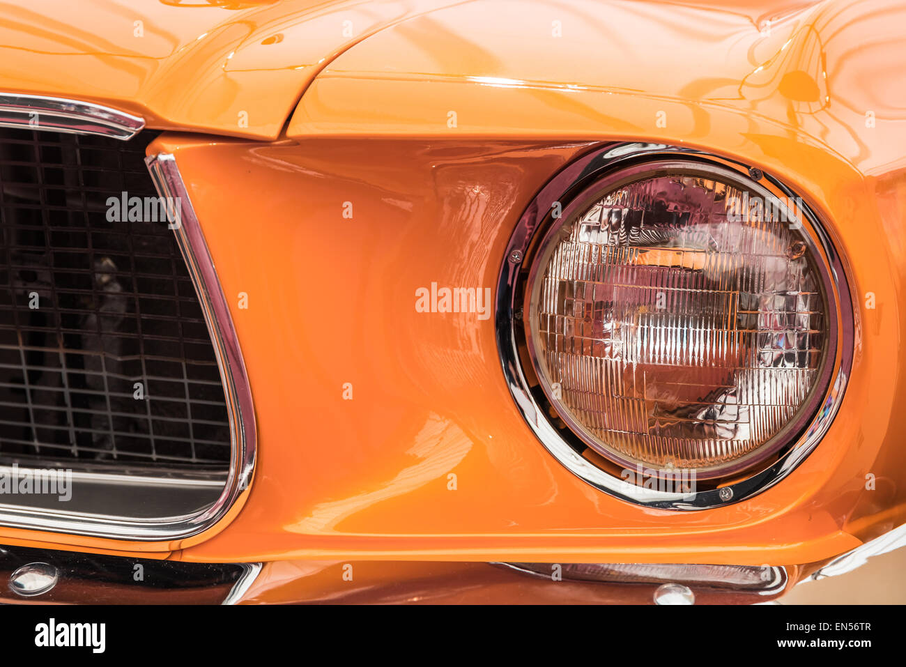 Auto d'epoca luce testa Close Up Foto Stock