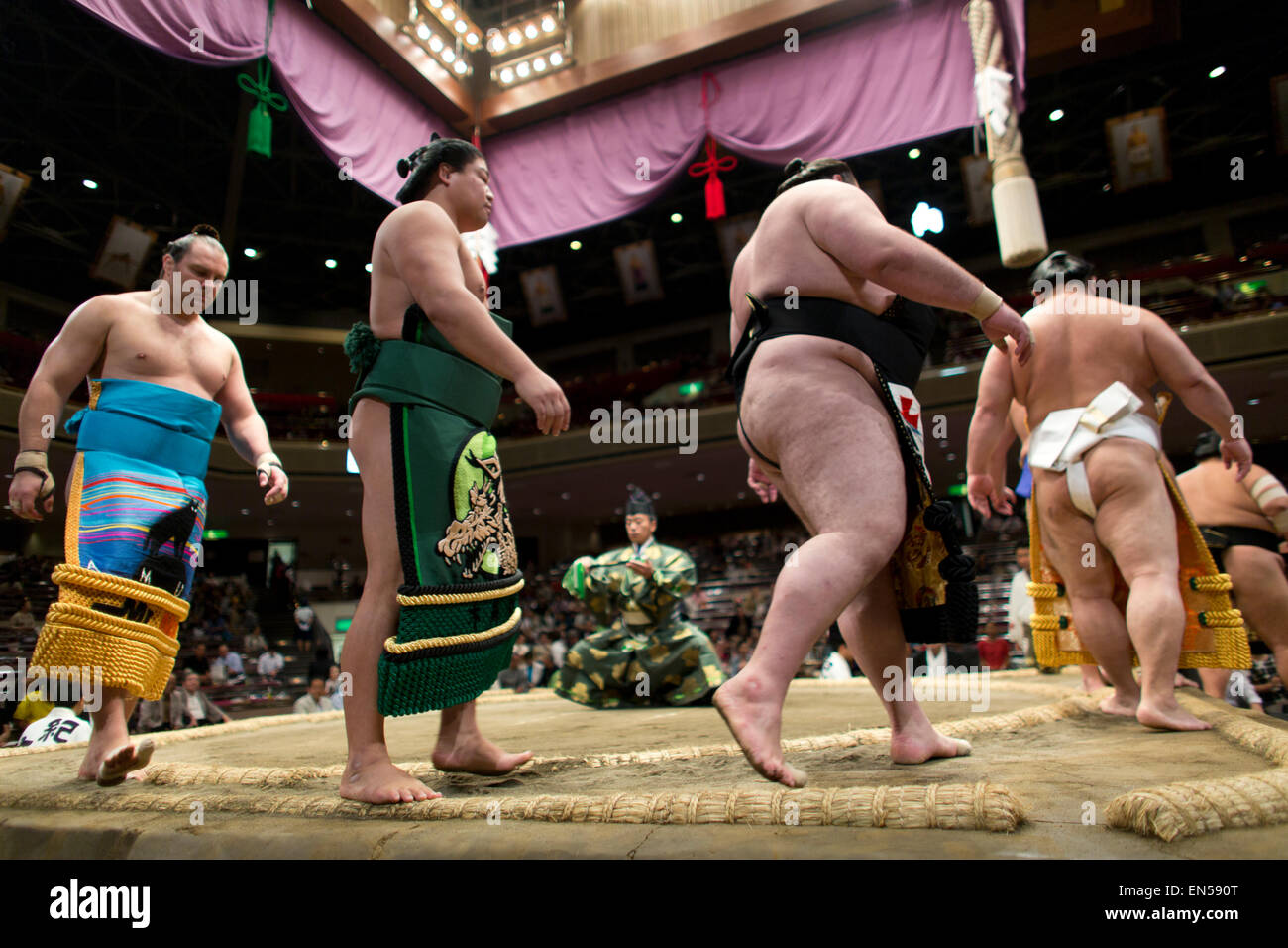 Sumo wrestling a Tokyo Foto Stock