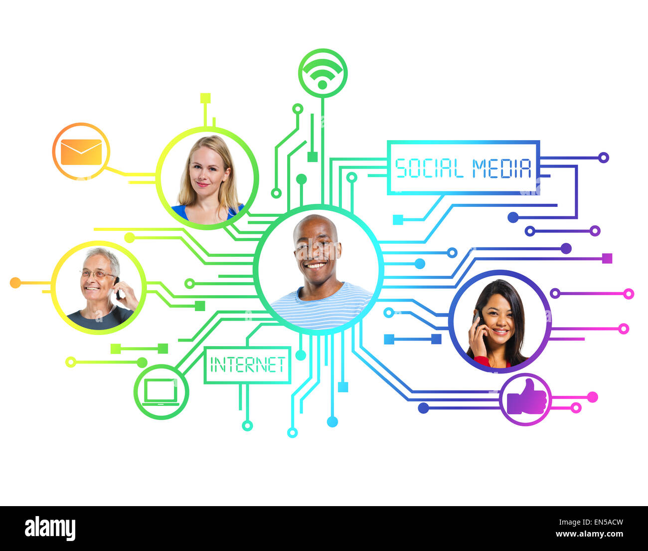 Social Media Connection Foto Stock