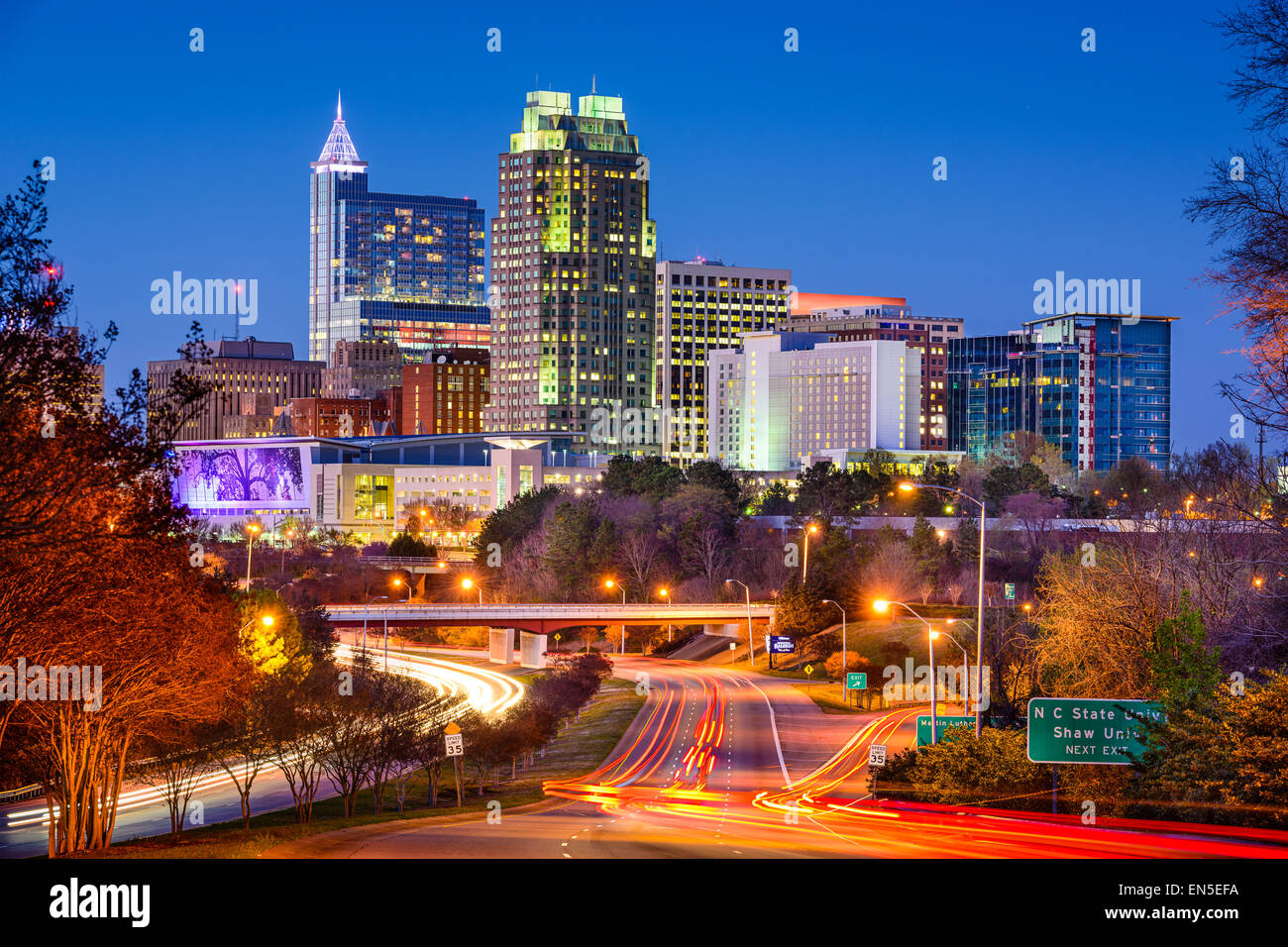 Raleigh, North Carolina, Stati Uniti d'America skyline del centro. Foto Stock