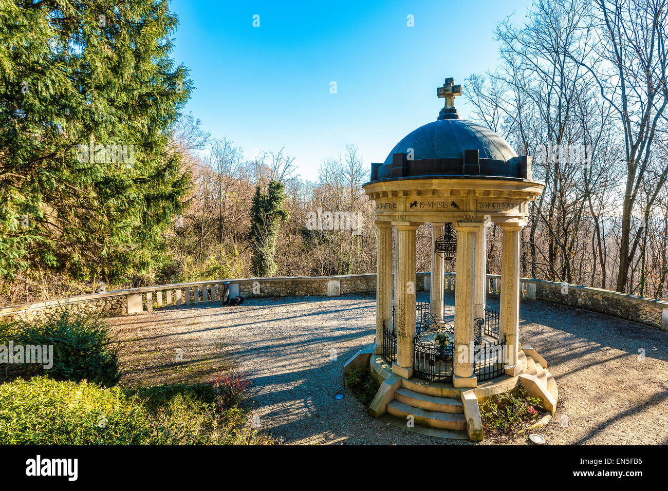 Italia veneto di Francesco Baracca monumento Nervesa della Battaglia della Prima Guerra Mondiale Foto Stock