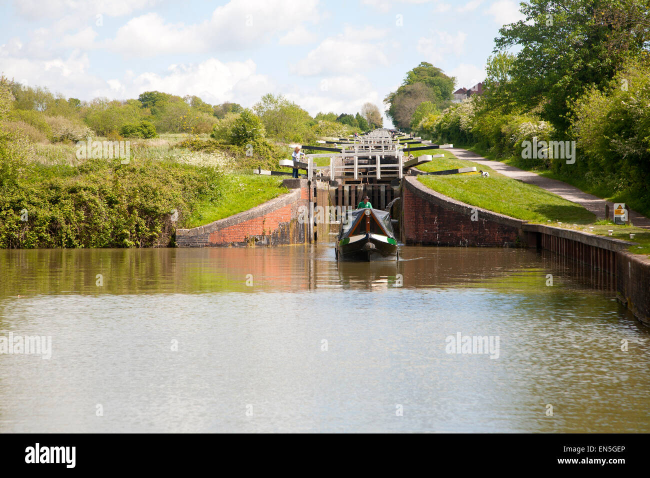 La collina di Caen volo di blocchi sul Kennet and Avon canal Devizes, Wiltshire, Inghilterra Foto Stock