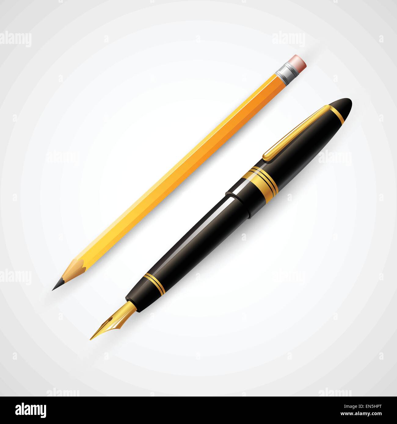 Matite e penne. Illustrazione vettoriale EPS 10 Illustrazione Vettoriale