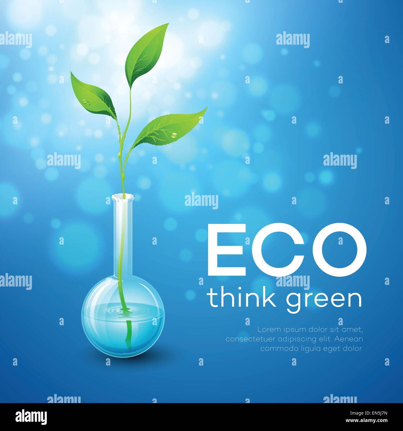 Ramoscello nel pallone. Illustrazione Vettoriale di ecologico. Illustrazione Vettoriale