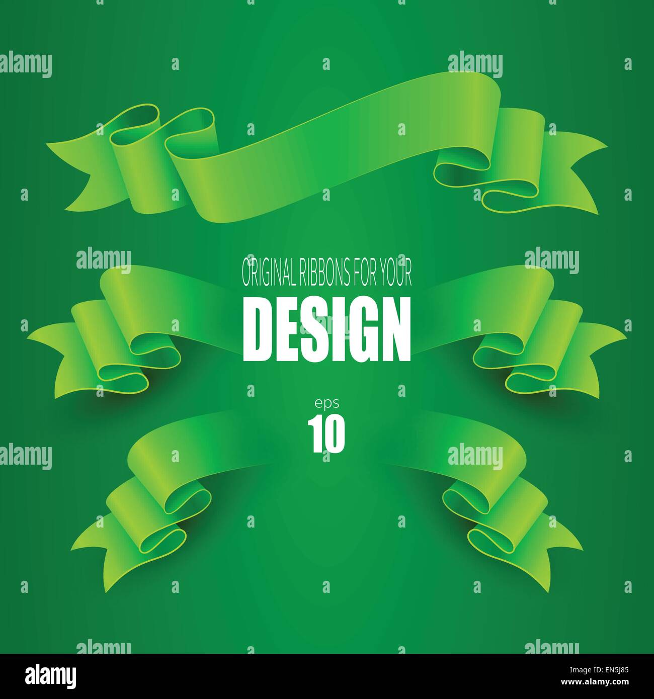 Set di vettore verde nastri 10 EPS Illustrazione Vettoriale