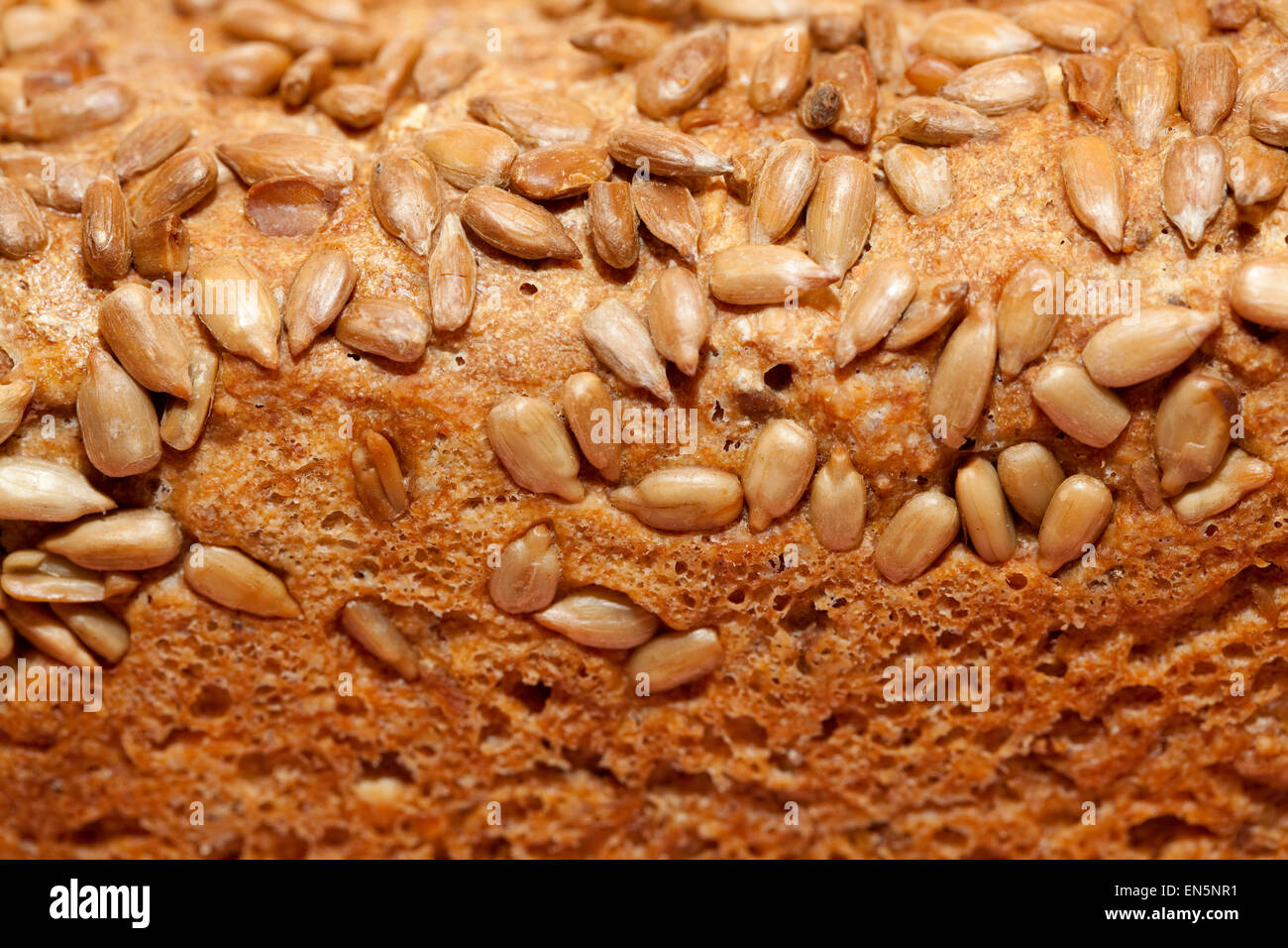 Tutto il pane con olio di semi di girasole come sfondo Foto Stock
